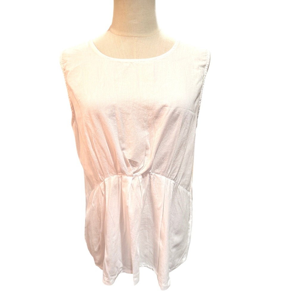 Caribbean Joe Island Supply Co Petite White Sleeveless Twist Front‎ Top PS NWT